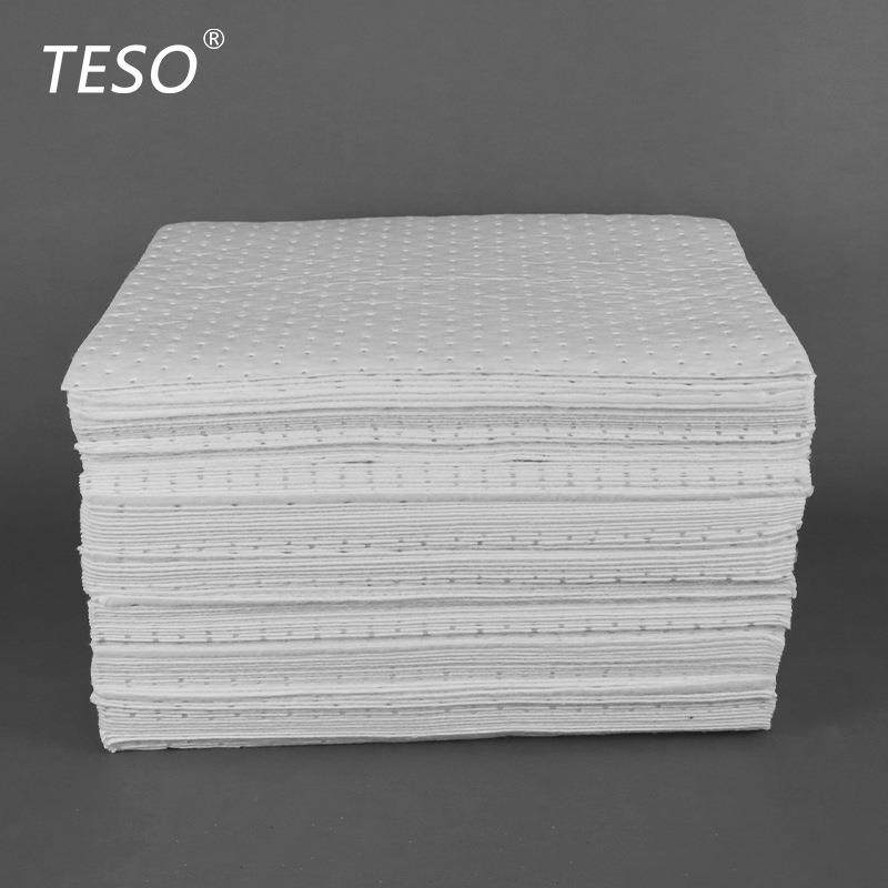 工业吸油棉复合压点吸附棉pp吸油毡化学品白色吸油垫只吸油