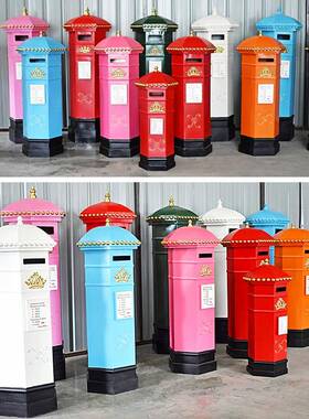 热销复古铁皮邮筒伦敦街头邮筒展示陈列工艺摆件英伦邮筒