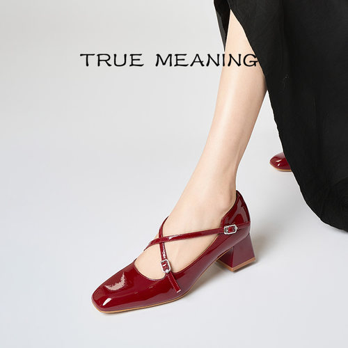 TM粗跟法式玛丽珍女鞋