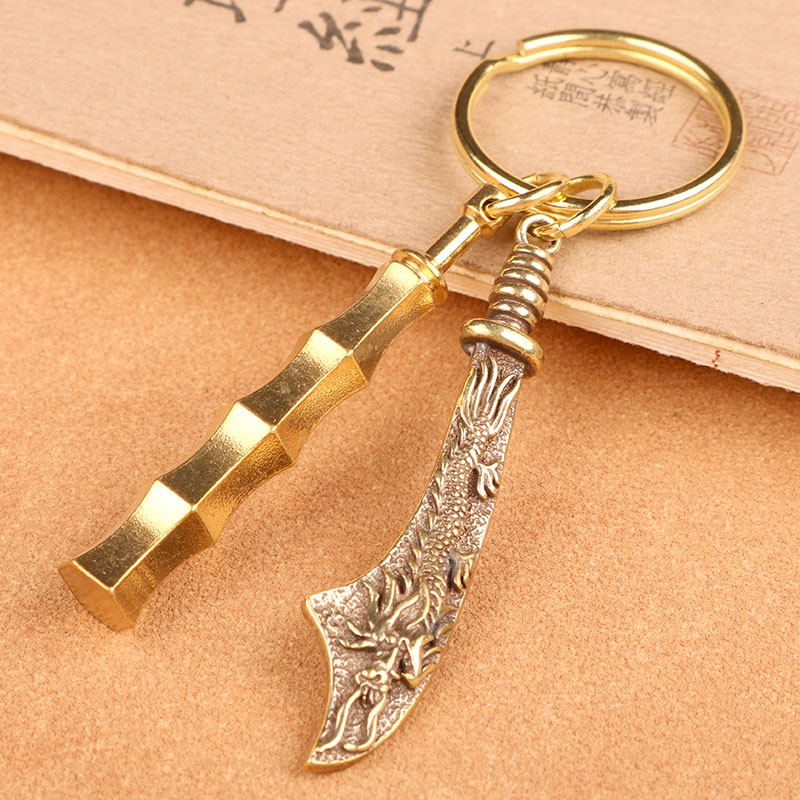 手工纯黄铜迷你传奇裁决周边手办模型汽车钥匙扣挂件男士创意挂饰