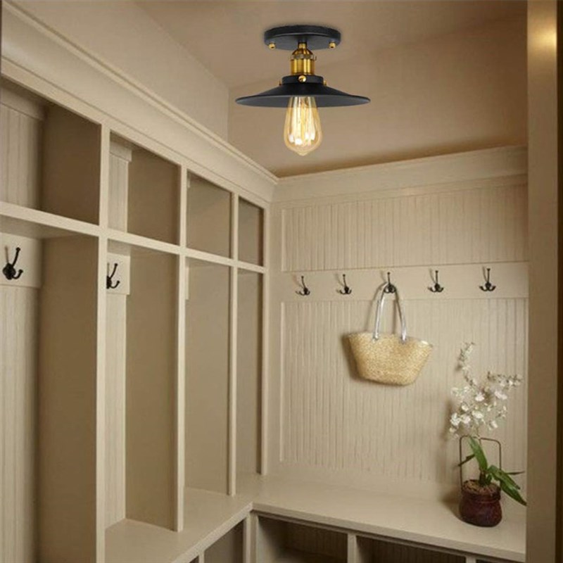 E27灯泡吸顶灯创意简约阳台玄关过道灯复古工业楼梯衣帽间卧室灯