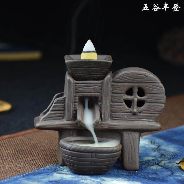 ...紫砂倒流香炉陶瓷工艺品摆件烟五谷丰登手工艺...