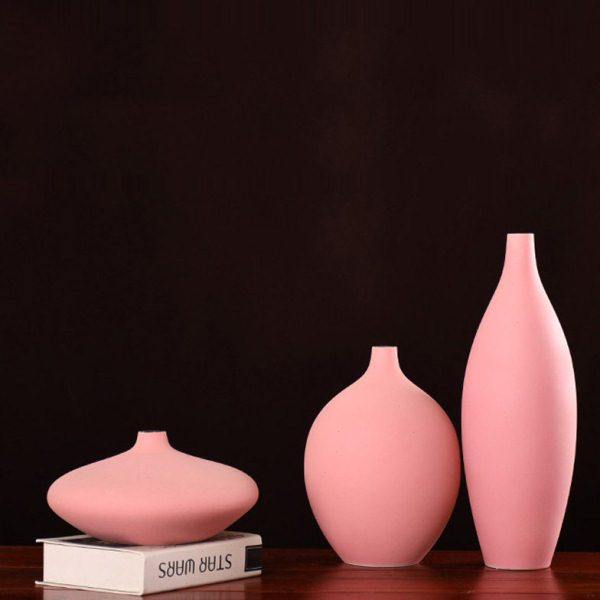 现代简约陶瓷花瓶小清新田园个性创意粉色干花花瓶摆件客厅插花器,鲜花速递/花卉仿真/绿植园艺,花瓶,淘宝优惠券,粉丝福利购,淘宝优惠卷