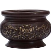 纯铜炉家用室内插香线香宣德炉特大号上香盘香炉焚香烧香炉三足炉