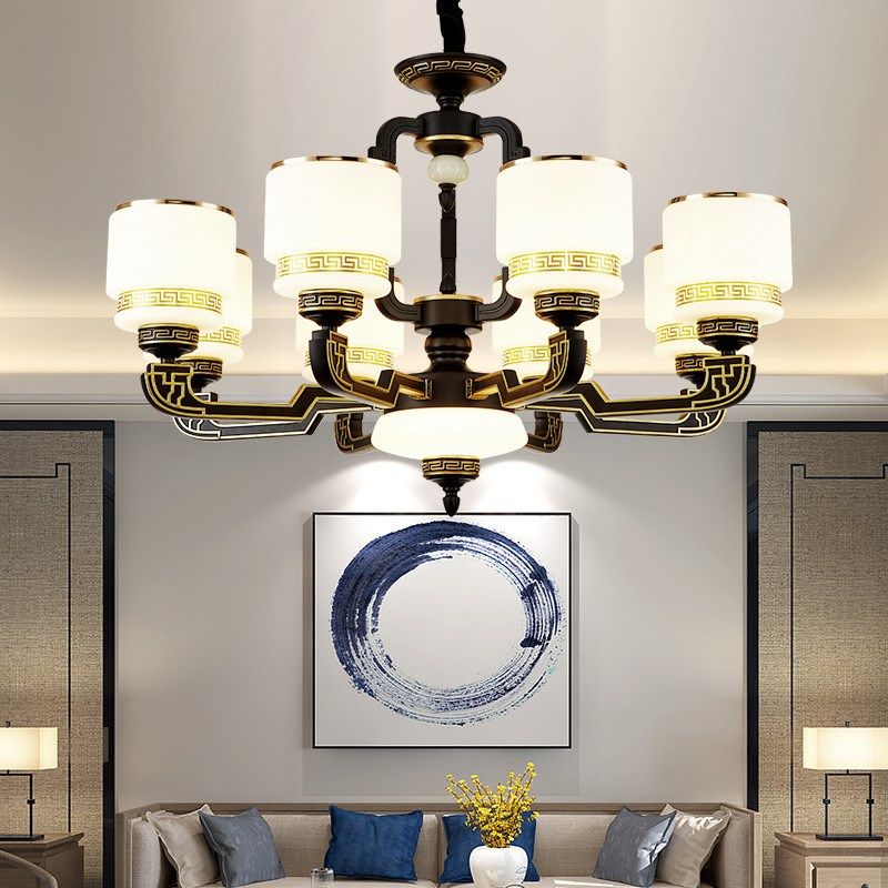 别墅吊灯挑空复式楼客厅r中空跃层古典现代新中式锌合金中国风灯,家装灯饰光源,客厅吊灯,淘宝优惠券,粉丝福利购,淘宝优惠卷