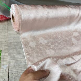 丝小碎花布料真丝粉色 满面料丝绸花纯色孔缎萝夏季睡衣花嫩萝