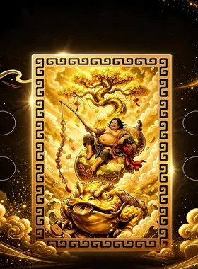 西北财神刘海蟾偏财神手机贴纸