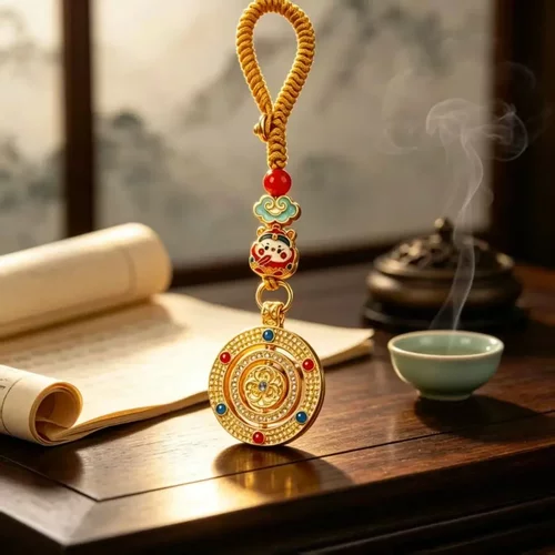 时来运转罗盘吊坠小众复古时尚