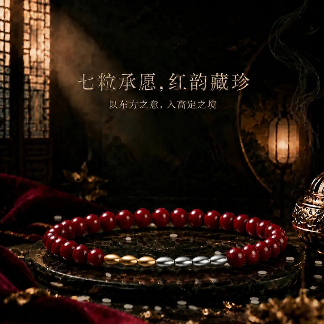 七粒米红珠手链传统串珠大师推荐