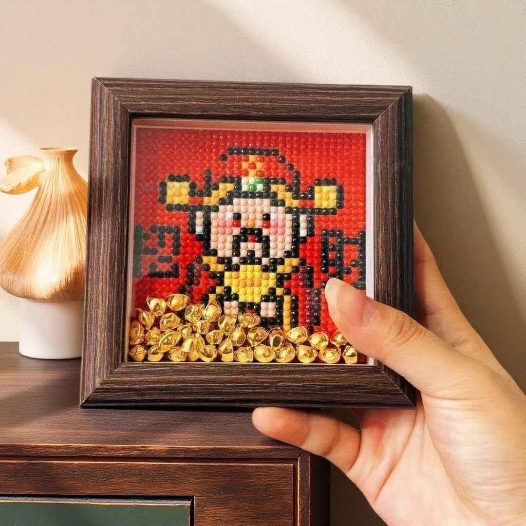 新款财神爷钻石画摆件贴画手工