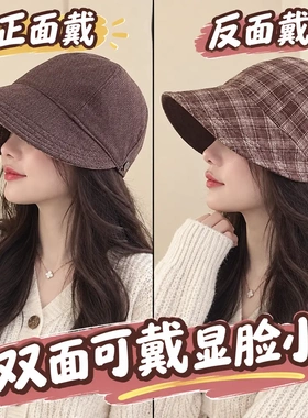 秋冬季复古保暖马术帽显脸休闲