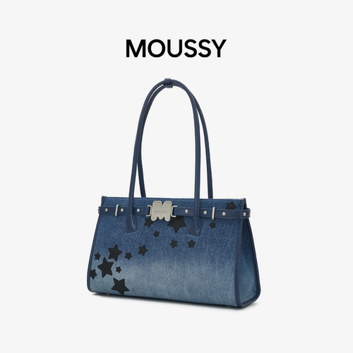 MOUSSY星辰童梦牛仔布绣HOBO包