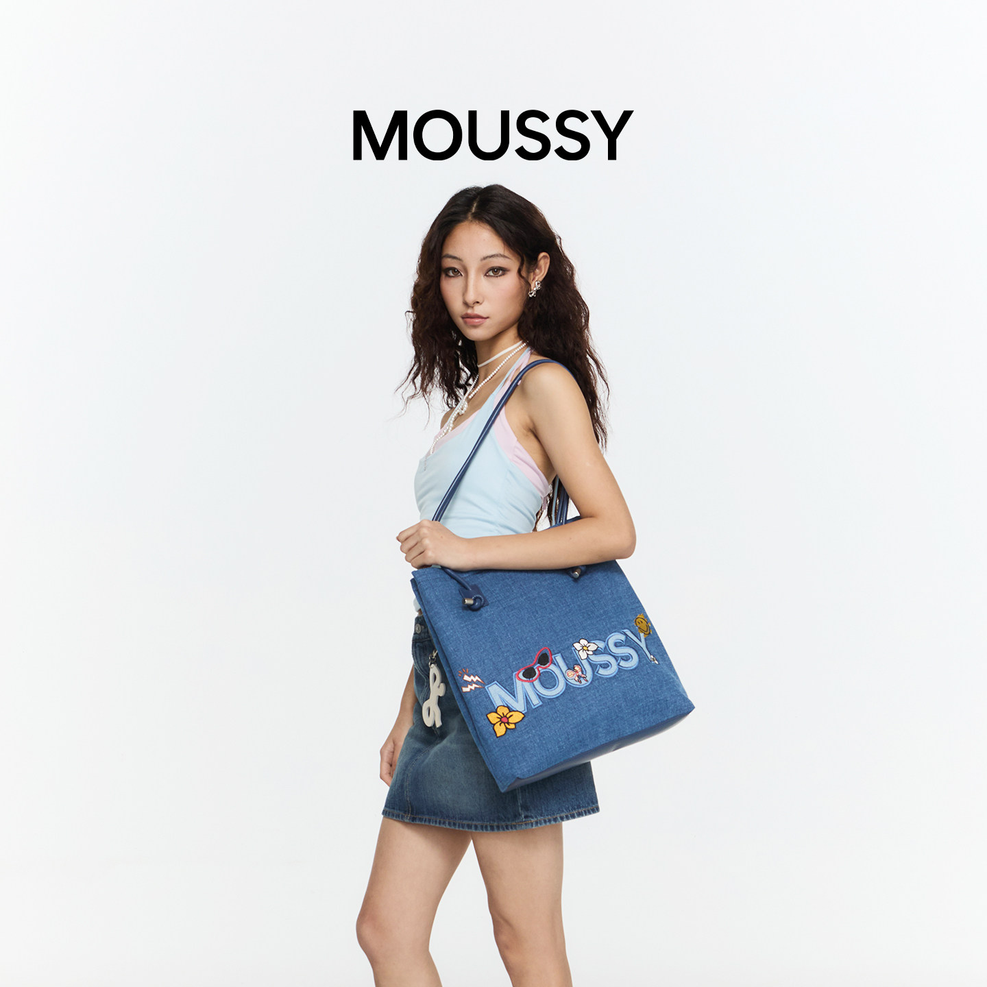 Moussy×Smiley联名大容量托特包