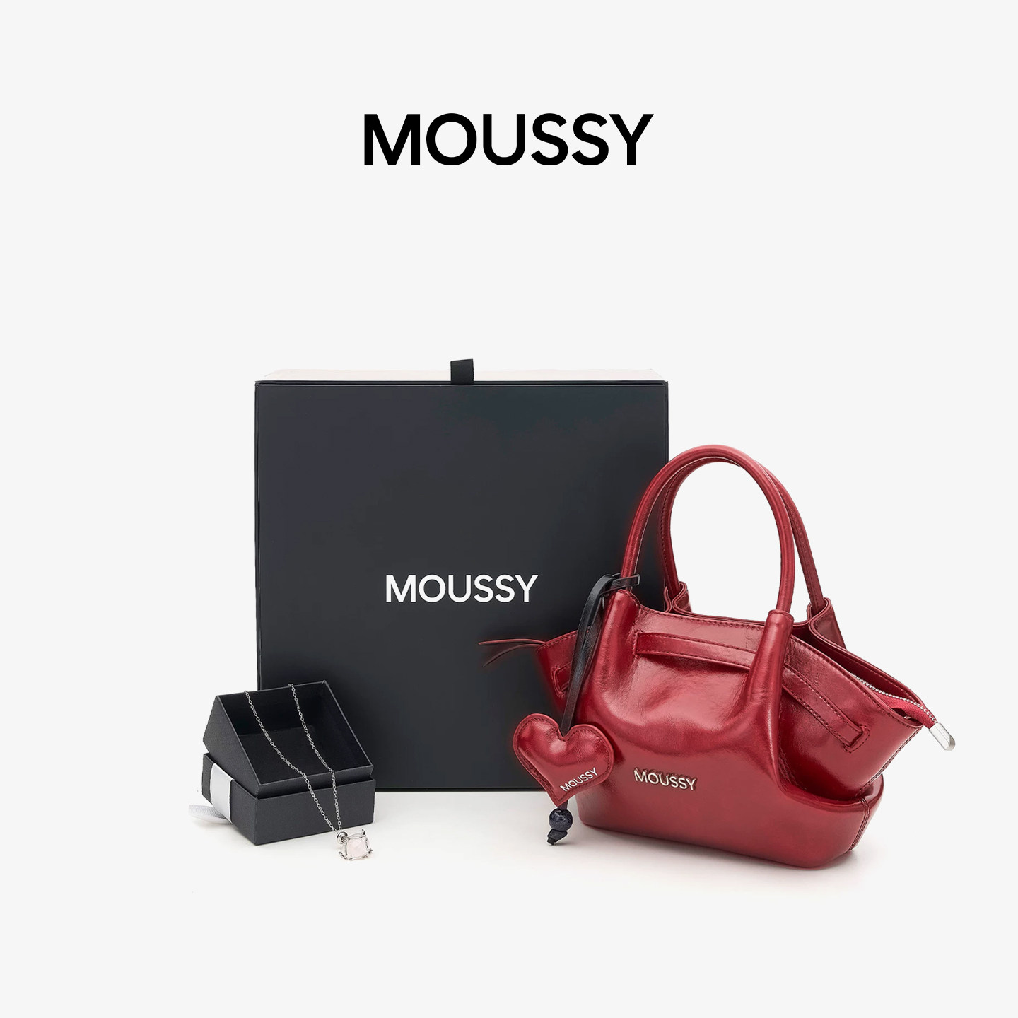 Moussy「收藏一朵云」限定礼盒 2026新款首发 手拎油腊皮云吞包