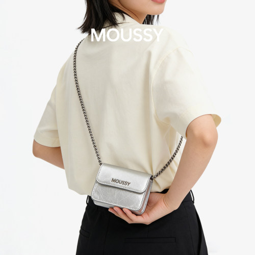 Moussy油腊皮小翻盖包链条包