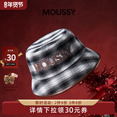 Moussy格纹渔夫帽格子渔夫帽男女秋季 时尚 百搭显脸小盆帽子