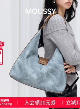 【新年礼物】MOUSSY Geek Chic复古仿牛仔大容量包女单肩斜挎包