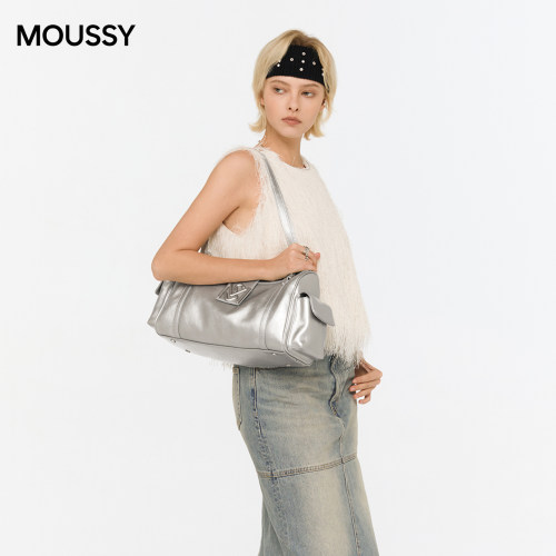MOUSSY印记系列金属色腋下法棍包