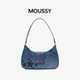 MOUSSY星辰童梦牛仔星星机车女包腋下包通勤时尚 新年礼物 复古