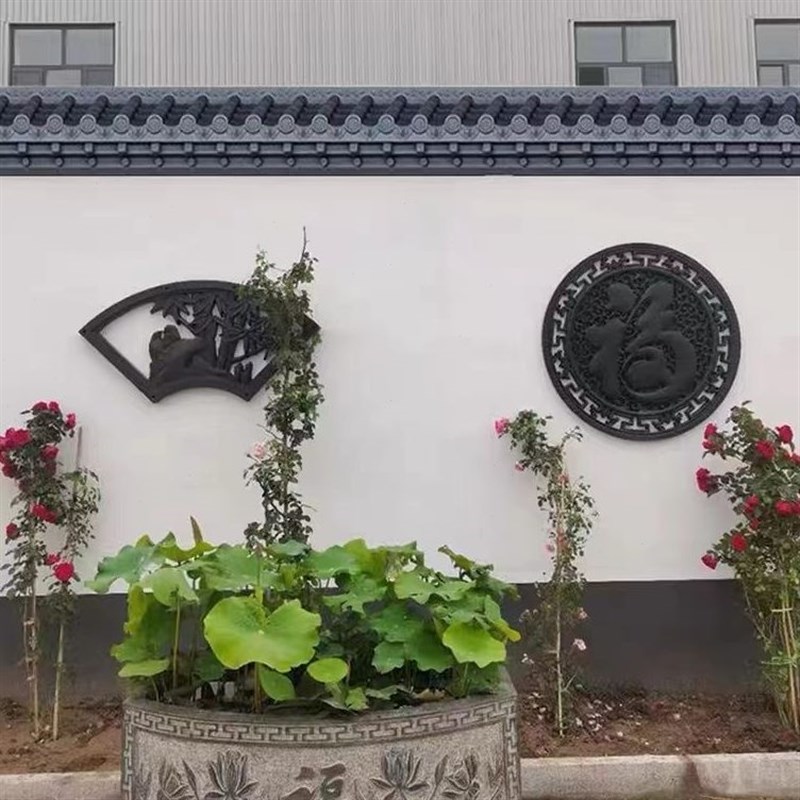 中式彷古瓦树脂一体加大免57瓦加C厚架子P檐外檐屋门头装饰塑料瓦