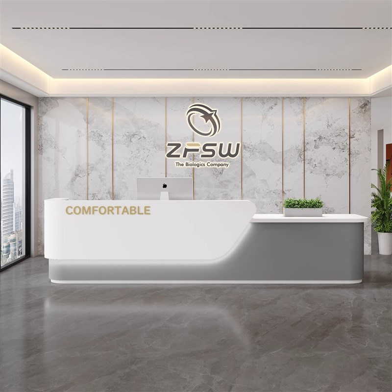 现代简约烤漆前台接待台公司办公咨询服务台吧台V桌柜台收银台定