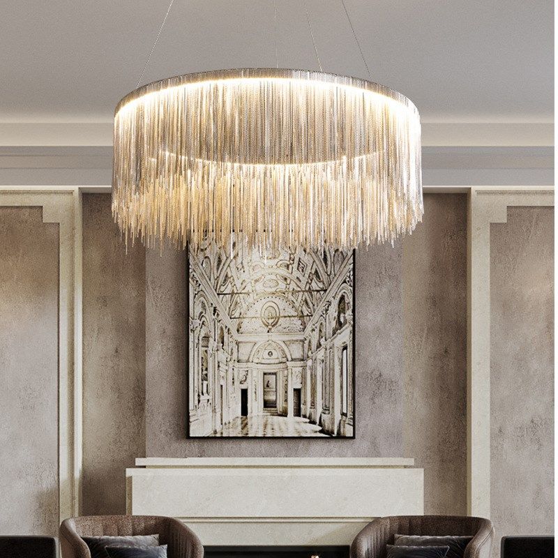 广东中山灯具流苏吊灯p现代简约创意艺术复式楼别墅客厅餐厅卧室,家装灯饰光源,客厅吊灯,淘宝优惠券,粉丝福利购,淘宝优惠卷