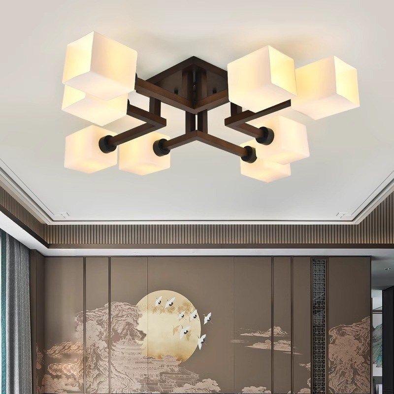 实木客厅灯具现代新中式吸顶灯A卧室家用简约大气中国风餐厅书房,家装灯饰光源,客厅吊灯,淘宝优惠券,粉丝福利购,淘宝优惠卷