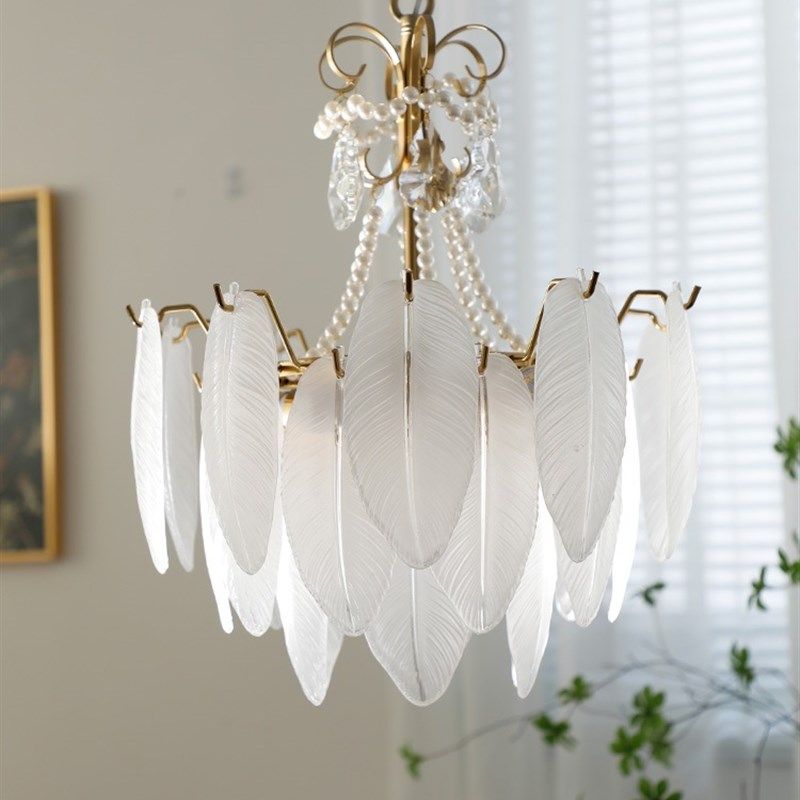 客厅灯法式轻奢水晶复古珍珠羽毛吊J灯餐厅客厅灯卧室灯具,家装灯饰光源,客厅吊灯,淘宝优惠券,粉丝福利购,淘宝优惠卷