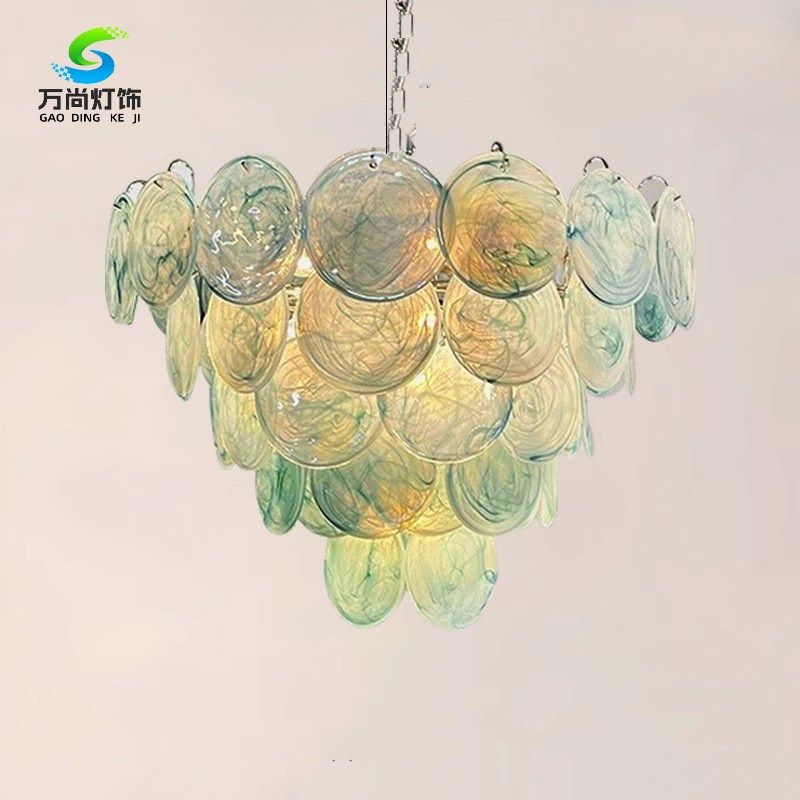 法式中古彩色玻璃吊o灯复古客厅氛围感梦幻少女心卧室灯轻奢灯具,家装灯饰光源,客厅吊灯,淘宝优惠券,粉丝福利购,淘宝优惠卷