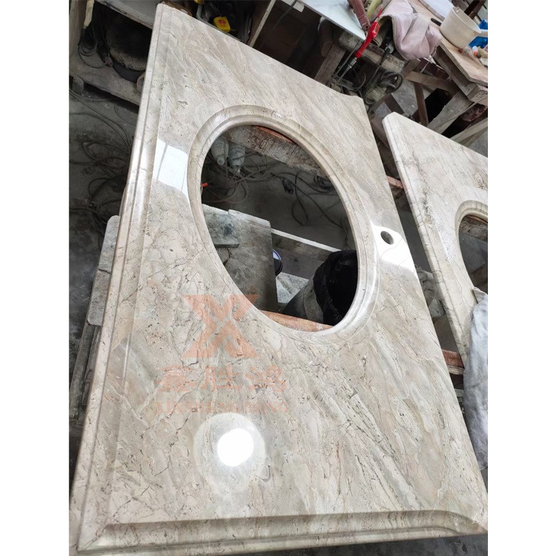 可加定工制连纹岩板m人造石水磨石浴室柜双洗手间陶瓷洗漱台盆面