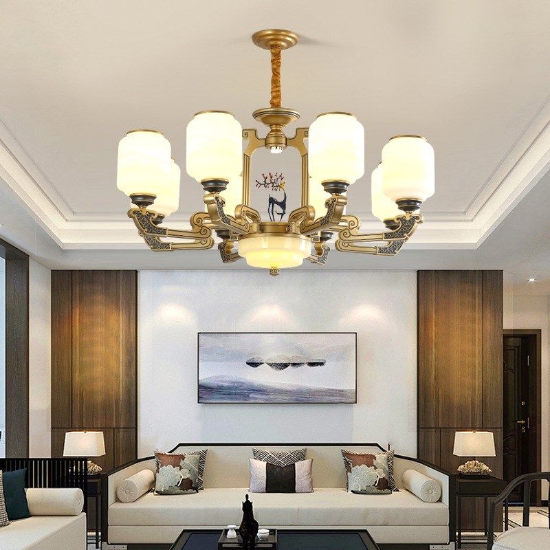 新中式客厅吊灯轻奢大气2022年新款现代J简约别墅大厅餐厅灯具套,家装灯饰光源,客厅吊灯,淘宝优惠券,粉丝福利购,淘宝优惠卷