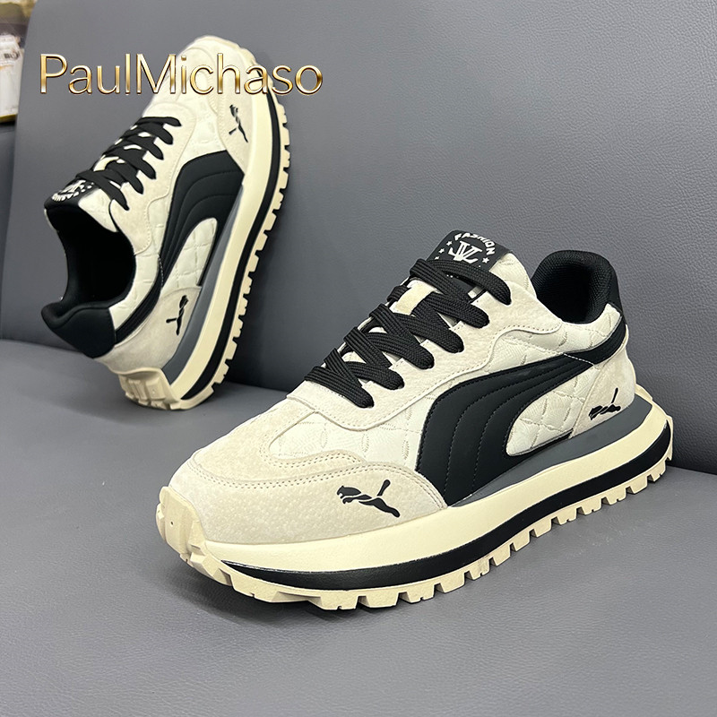 男鞋2025新款冬季加绒男士运动休闲鞋阿甘鞋厚底增高老爹鞋子男款