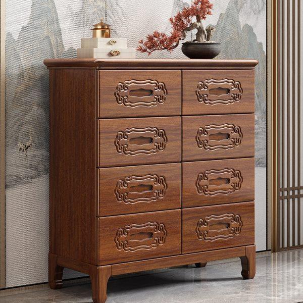 胡桃木斗柜原木储物柜简约四五斗柜收纳柜新中式现代实木抽屉客厅,住宅家具,斗柜,淘宝优惠券,粉丝福利购,淘宝优惠卷