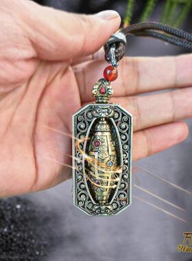 纯铜复古旋转解压治愈手把件转轮天珠金刚杵吊坠男女饰品减压挂件