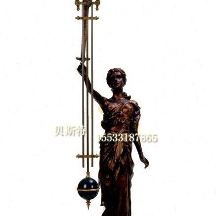 钟表 摇摆钟 铸铜西洋人物 古典机械纯铜座钟 仿古董 欧式样板间