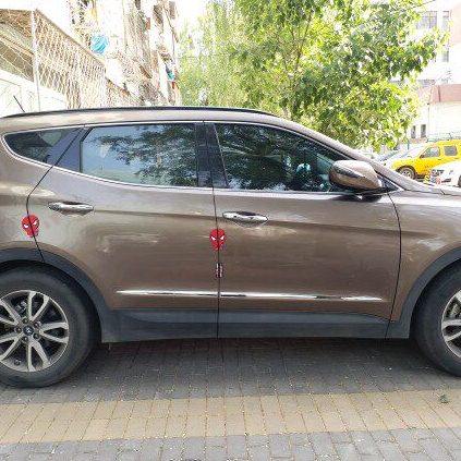 13至17款现代全新胜达IX45改装车门镀铬防撞装饰亮条车身饰条配件