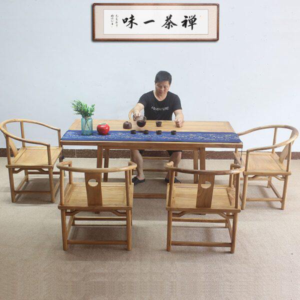 茶桌椅新中式实木茶几家用功夫小茶台老榆木禅意简约阳台茶室家具