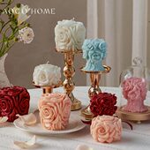 饰摆件 创意手作玫瑰花束香薰蜡烛浪漫情调香氛高级装 玫瑰花开