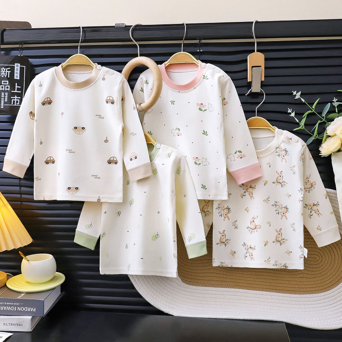 宝宝纯棉秋衣单件上衣无骨婴儿长袖内衣A类0-4岁男童女童春秋睡衣