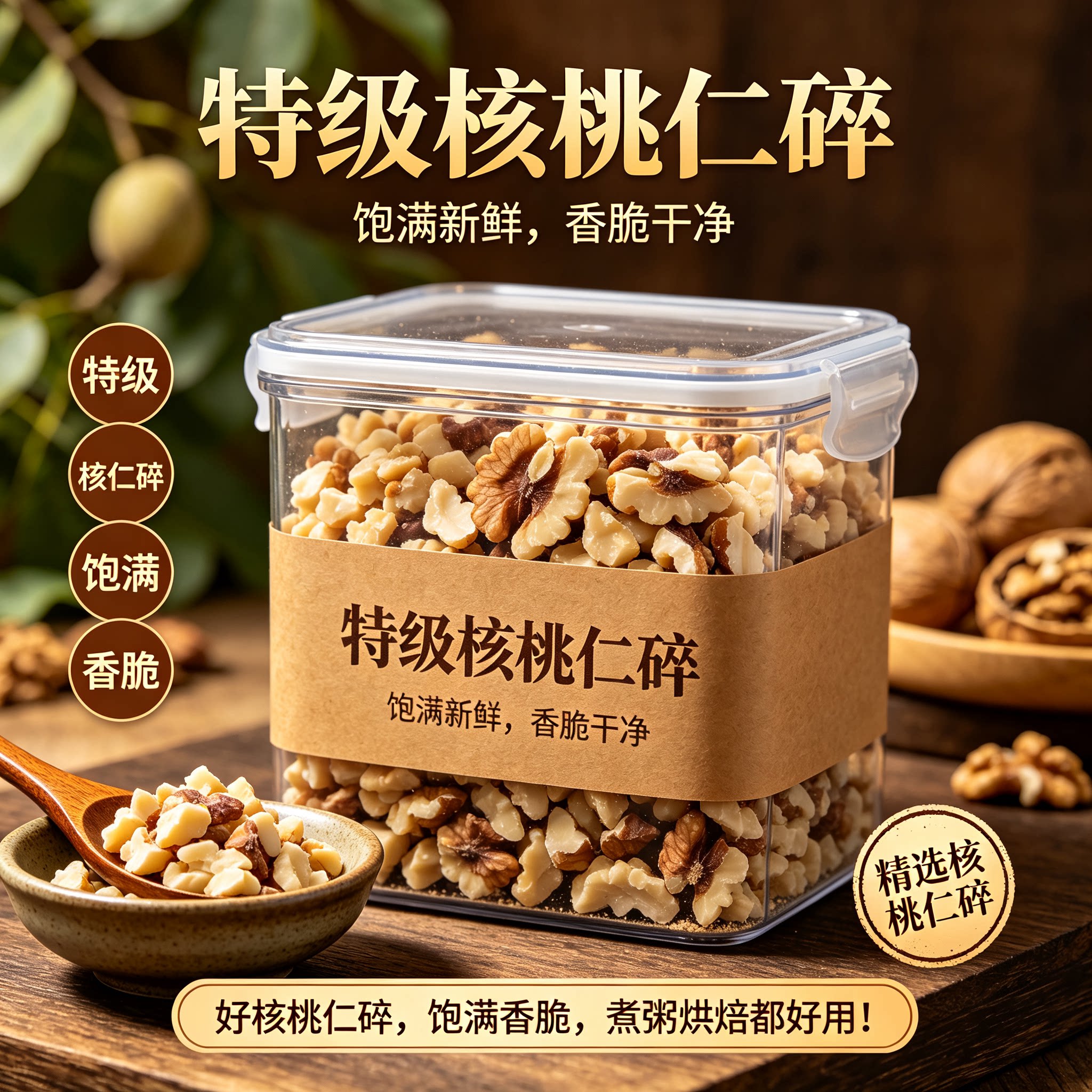 2026新货核桃仁碎500g酥脆烘焙