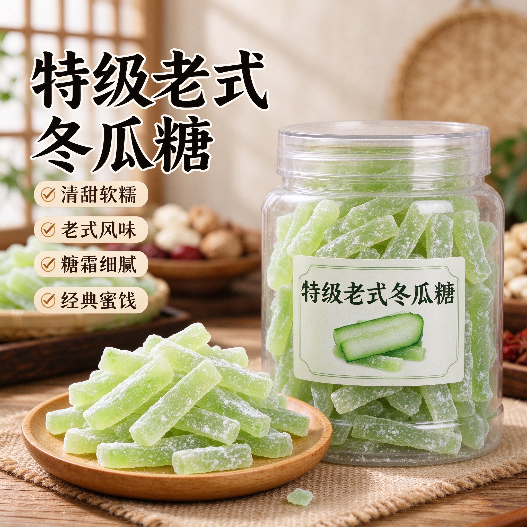 正宗老式冬瓜糖蜜饯怀旧零食