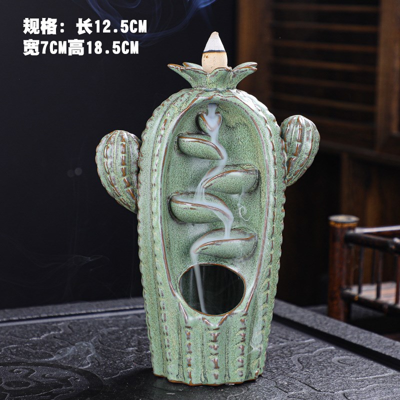 香炉家用a室内香薰炉檀香薰香炉茶道创意摆件禅意陶瓷大号倒流香