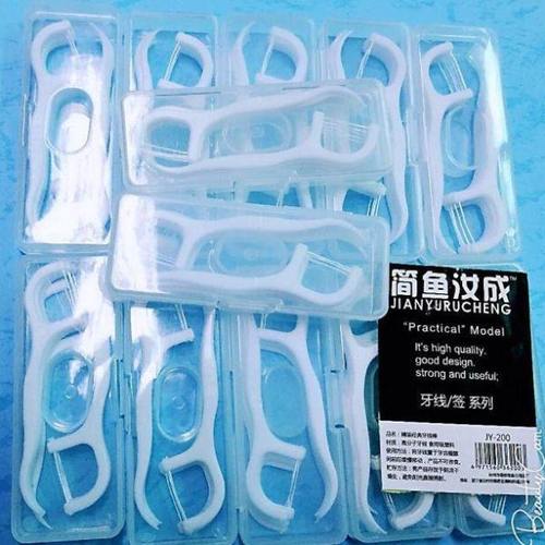 小包装牙签盒装牙线牙签牙线棒10支/盒小包装迷你便携式12盒