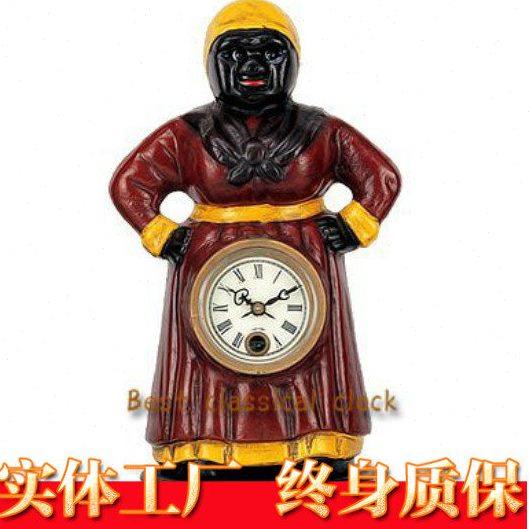 黑妇机械钟表|座钟客厅时尚创意摆设|装饰样板间|西洋老式古董钟