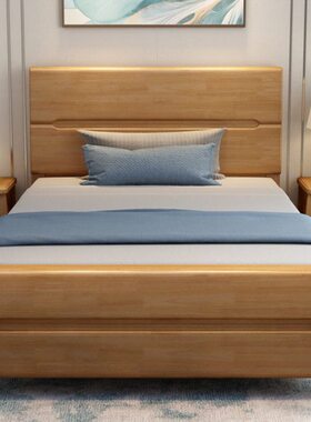 实木床1.35米带抽屉床1米5气压储物1.2米经济型90cm公分宽单人床