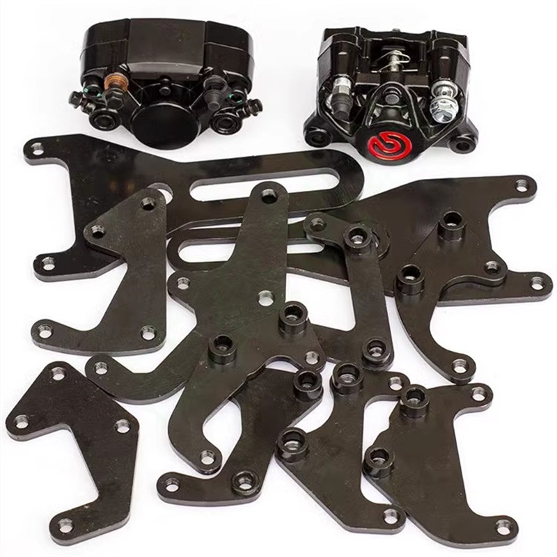 国标电动车卡钳连接板下泵转接码淑女刹车泵螃蟹卡钳支架前刹后刹