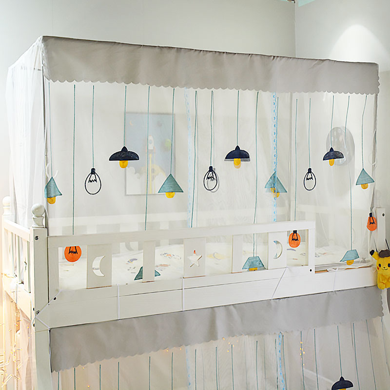 子母床上下铺绣花蚊帐儿童上下床高低床双层床家用学生1.2 1.5 90