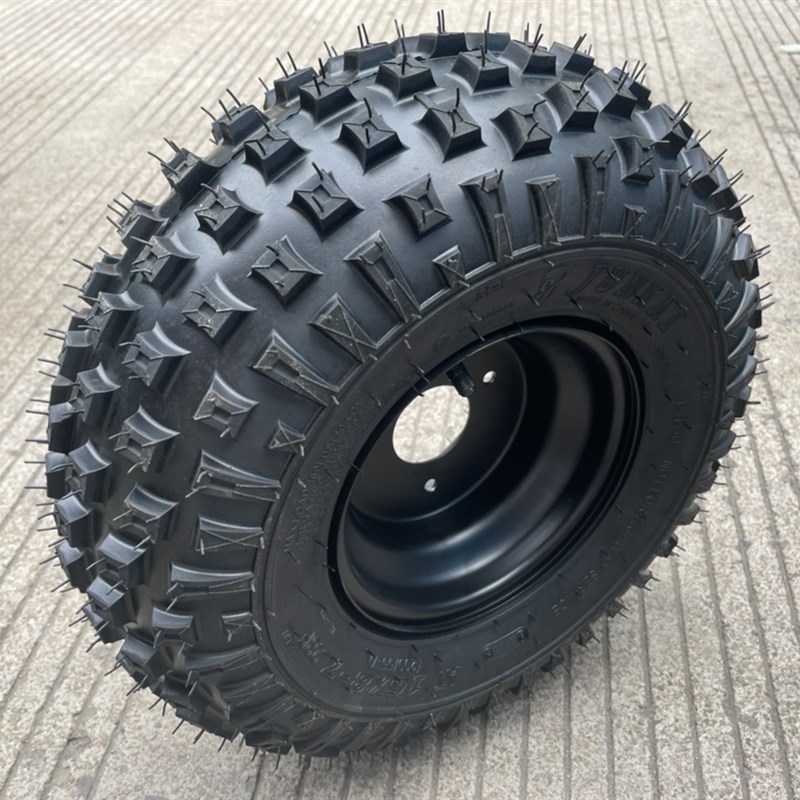 四轮沙滩车卡丁车摩托车配件16x8-7寸方块轮胎轮毂总成