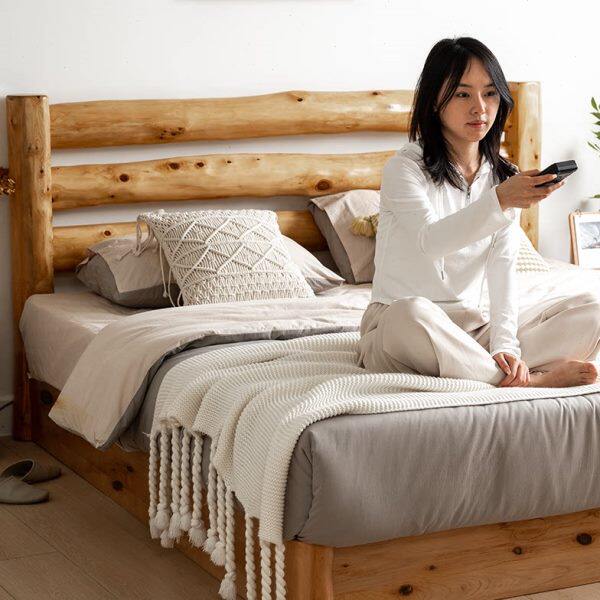 实木双人床民宿酒店专用柏木客栈主卧2米x2米大床1米8蜀南居家具