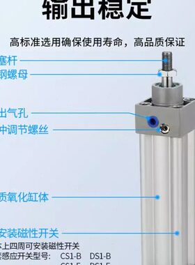 SI标准气缸SI40*20X25X50X60X75X80X100X125X150X175X200-S气缸